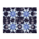 Snowflake Blanket – Midnight Blue Flannel, Cozy Breathable Warmth