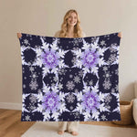 Snowflake Blanket – Midnight Blue & Purple Flannel, Cozy Warmth
