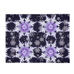 Snowflake Blanket – Midnight Blue & Purple Flannel, Cozy Warmth