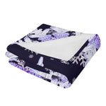 Snowflake Blanket – Midnight Blue & Purple Flannel, Cozy Warmth