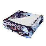 Snowflake Blanket – Midnight Blue Burst Flannel, Cozy Warmth