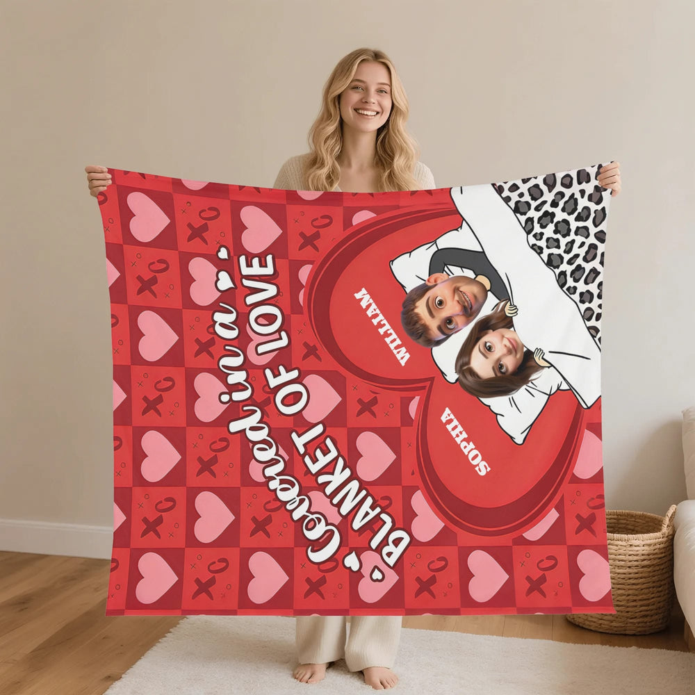 Personalized Couple Blanket with Names 30x40-60x80