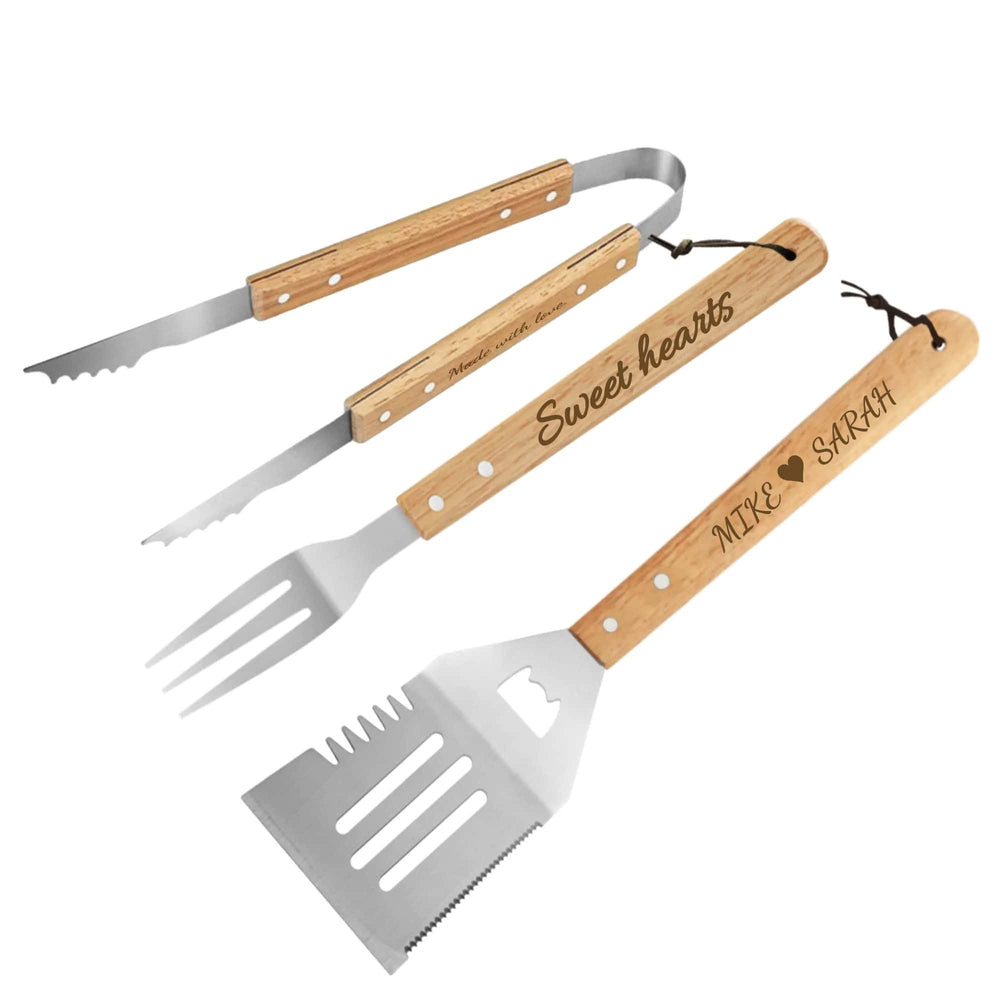 Personalized Grilling Tool Set with Engraved Handles