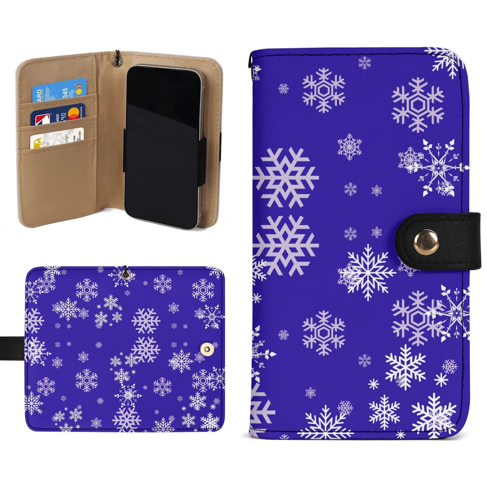 Snowflake Blue Phone Wallet Case