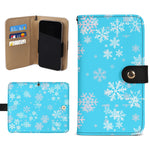 Blue Snowflake Wallet Phone Case - Open with phone and cards | Our Phoenix Rise