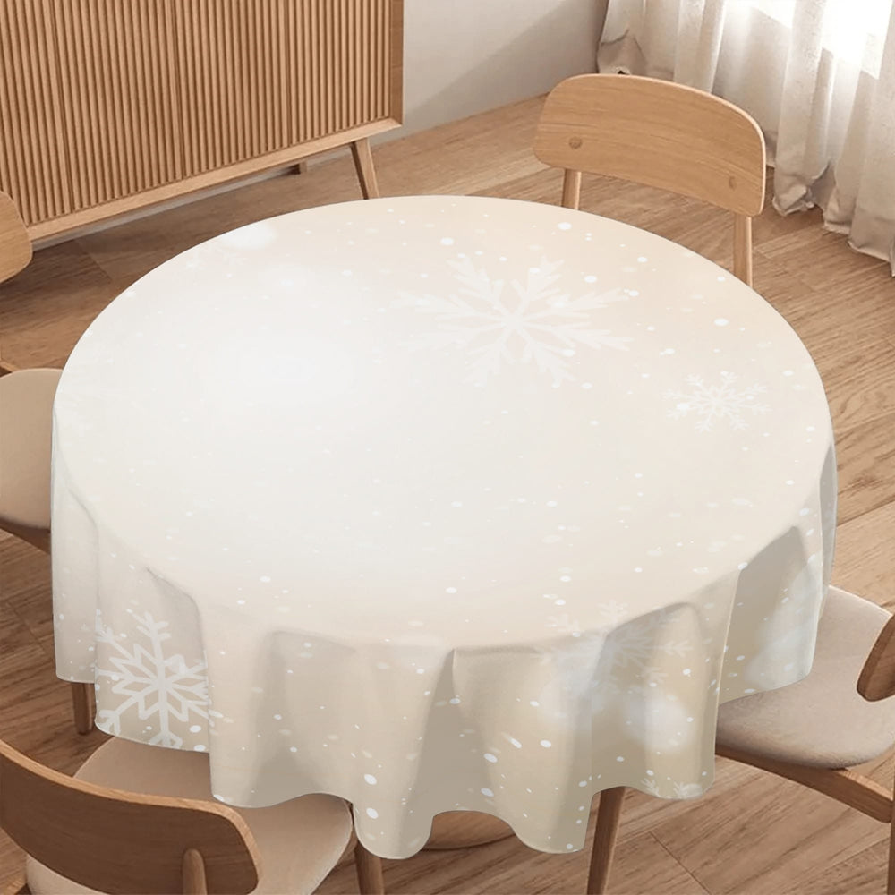 Elegant Snowflakes Tablecloth for Wedding Party, 60in Round Table Decor from USA