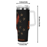Phoenix 40oz Stainless Steel Tumbler White Handle and Straw - View 7 | Our Phoenix Rise