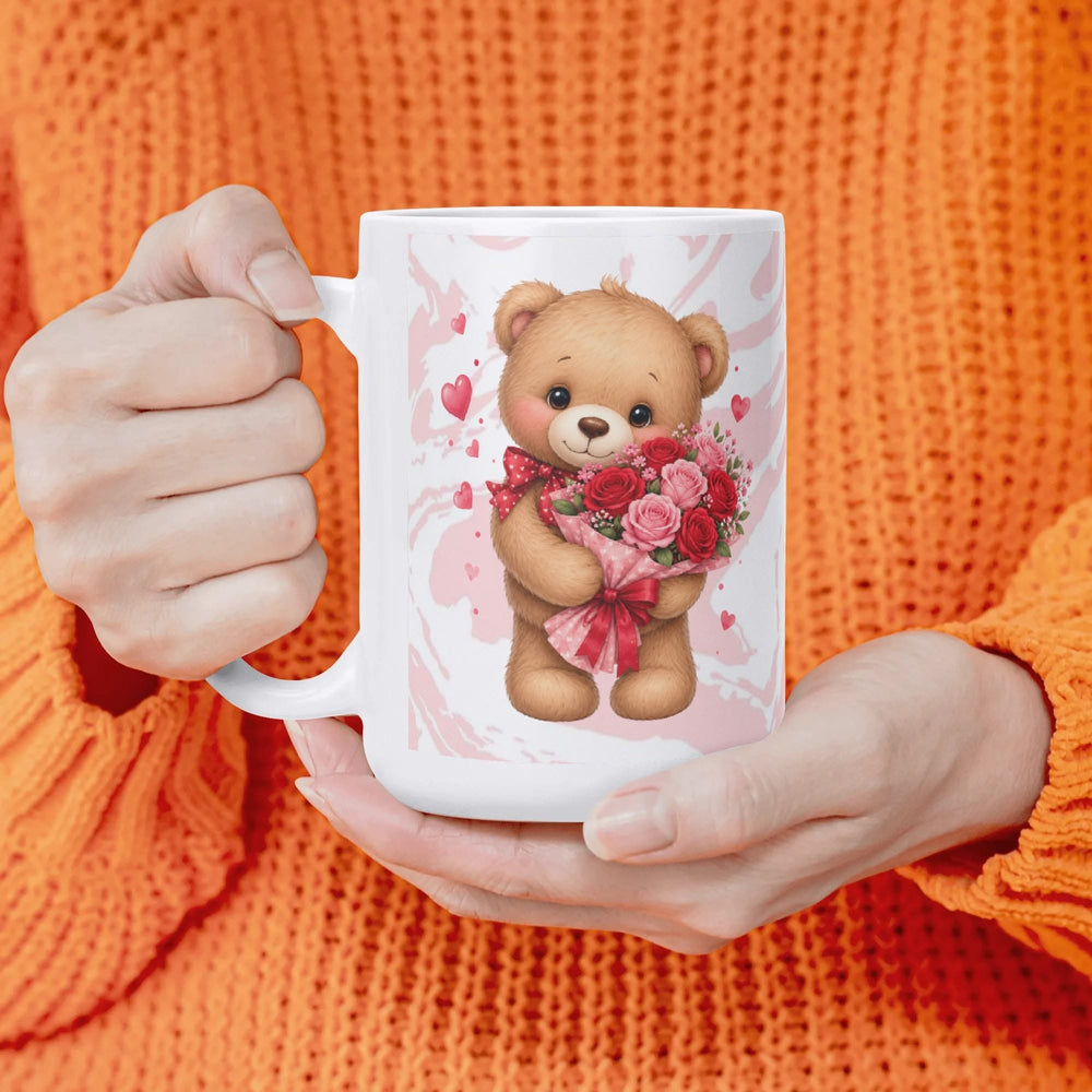 Valentines Teddy Bear Coffee Mug 15oz White