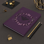 Moon Phase Hardcover Journal — Mystical Moth Notebook for Moon Magic & Wiccan Planning