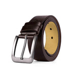 Personalized Engraved Brown Leather Belt - coiled with buckle | Our Phoenix Rise