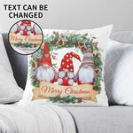 Christmas Gnome Wreath Pillow Cover - Gnomes with Merry Christmas banner | Our Phoenix Rise