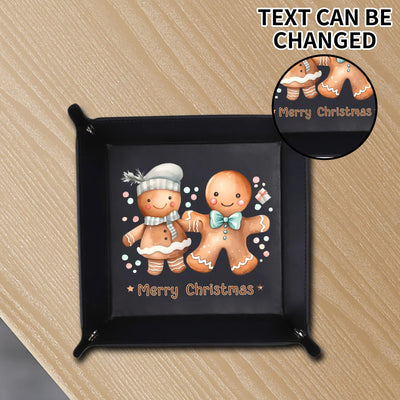 Personalized Christmas Gingerbread Valet Tray - on wooden table, text "Merry Christmas" | Our Phoenix Rise