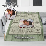 Personalized Couple Photo Blanket Why I Love You - Full View on Couch | Our Phoenix Rise