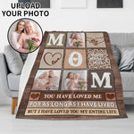 Personalized Mothers Day Photo Blanket - Custom collage on grey couch | Our Phoenix Rise