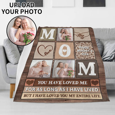 Personalized Mothers Day Photo Blanket - Custom collage on grey couch | Our Phoenix Rise