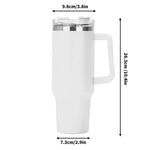 Phoenix 40oz Stainless Steel Tumbler White Handle and Straw - Detail View | Our Phoenix Rise