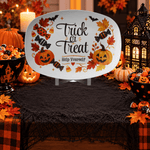Trick or Treat Halloween Candy Platter - Back View of Durable White Platter | Our Phoenix Rise
