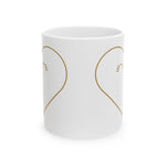 Minimal Line Heart Mug | Ceramic Coffee Cup