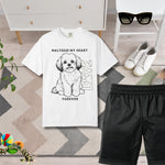 Maltese Dog Lover T-Shirt - Man wearing Washed Denim tee walking dog | Our Phoenix Rise