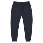 Embroidered Star Compass Sweatpants — White Fleece Joggers