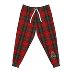 Ugly Christmas Plaid Joggers - Red Tartan Front View with Drawstring | Our Phoenix Rise