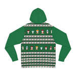 Festive Green Christmas Penguin Hoodie - Back View Male Model | Our Phoenix Rise