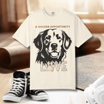 Golden Retriever Shirt for Dog Lovers - White tee flat lay front | Our Phoenix Rise
