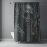 Creepy Skull Monster Shower Curtain haunting room accent | Our Phoenix Rise