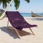 Moth with Lunar Phases Beach Towel | Moon Phase Moth Design