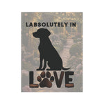 Labrador silhouette with paw LOVE Garden Flag | House Banner