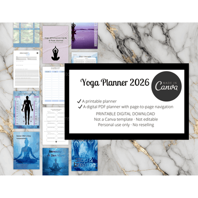 Mindful Yoga Wellness Planner - Digital Cover Design | Our Phoenix Rise
