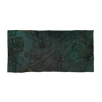 dark green hibiscus tropical beach towel - folded in half | Our Phoenix Rise