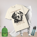 Golden Retriever Shirt for Dog Lovers - Banana tee on hanger, front | Our Phoenix Rise