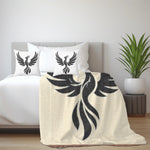 Phoenix Silhouette Woven Texture - Close-up of matching blanket fringe | Our Phoenix Rise
