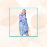 Celestial Sprite Cosmic Hoodie Dress - Three Quarter View with Pocket Detail | Our Phoenix Rise