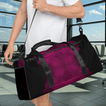 Maroon Abstract Print Duffle Bag - Big Inside Pocket Callout | Our Phoenix Rise