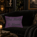 The Moth & Moon Lumbar Pillow — Purple Decorative Accent Pillow