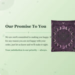 Purple Moon Phase Comforter - Satisfaction Guarantee Promise | Our Phoenix Rise