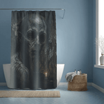 Creepy Skull Monster Shower Curtain moody bathroom atmosphere | Our Phoenix Rise