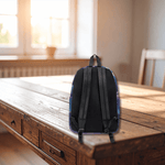 Aesthetic Purple Sunset Backpack - Side panel showing the lighthouse landscape | Our Phoenix Rise