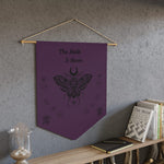 Gothic Moth Wall Pennant - Wooden Dowel and Twine Hanging Detail | Our Phoenix Rise