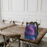Aesthetic Purple Sunset Backpack - Top view showing handle and zipper | Our Phoenix Rise