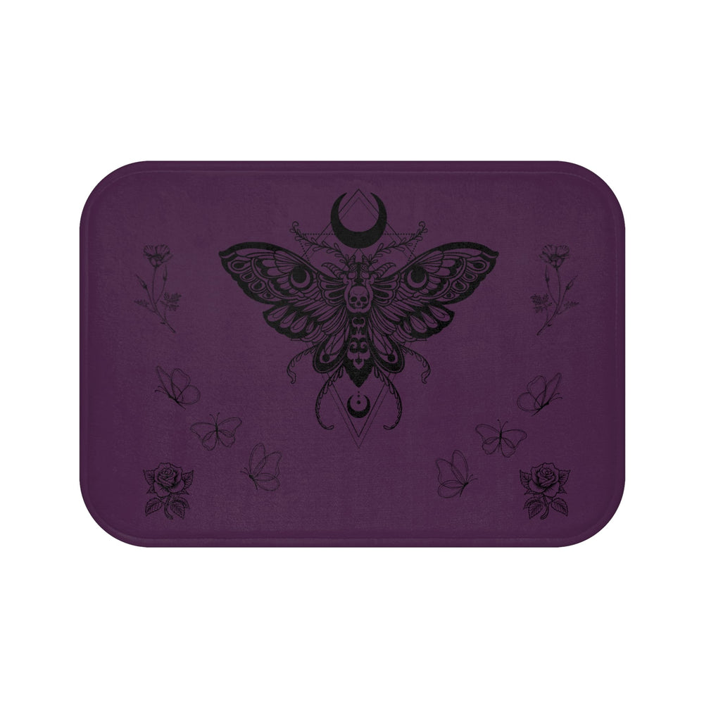 Mystic Moth Bath Mat — Moon & Roses Purple Bathroom Rug