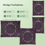 Purple Moon Phase Comforter - Close Up of Celestial Moth Print | Our Phoenix Rise