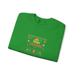Merry Christmas Crewneck Sweatshirt — Festive Ugly Sweater Style Holiday Pullover