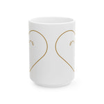 Minimal Line Heart Mug | Ceramic Coffee Cup