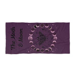 Moth with Lunar Phases Beach Towel | Moon Phase Moth Design