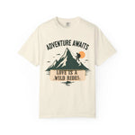 Mountain Hiking Graphic T-Shirt - Butter Yellow Front View | Our Phoenix Rise