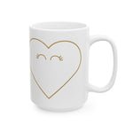 Minimal Line Heart Mug | Ceramic Coffee Cup