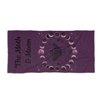 Moth with Lunar Phases Beach Towel | Moon Phase Moth Design